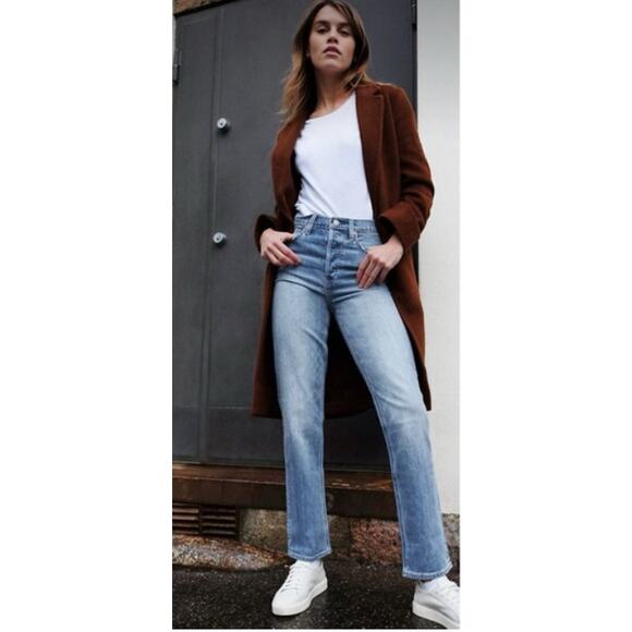Denim Forum The Arlo High Rise Straight Womens Denim Blue Size 27 - Picture 1 of 16